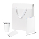 Подарочный набор Велком Пак (Welcome Pack), белый (термокружка, ежедневник, ручка, ЗУ, коробка-пакет)