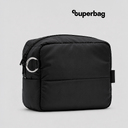 Несессер Superbag Bubble, стёганый, на молнии, с креплением на кольцо-карабин (черный)