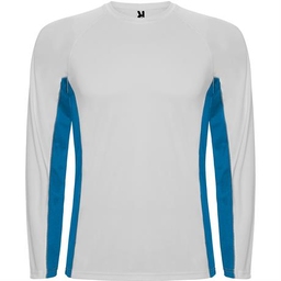 Спортивная футболка SHANGHAI L/S мужская, БЕЛЫЙ/КОРОЛЕВСКИЙ СИНИЙ S