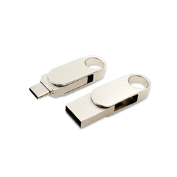 USB 2.0- флешка «Uranium» на 32 Гб с поворотным механизмом и дополнительным разъемом Type-C