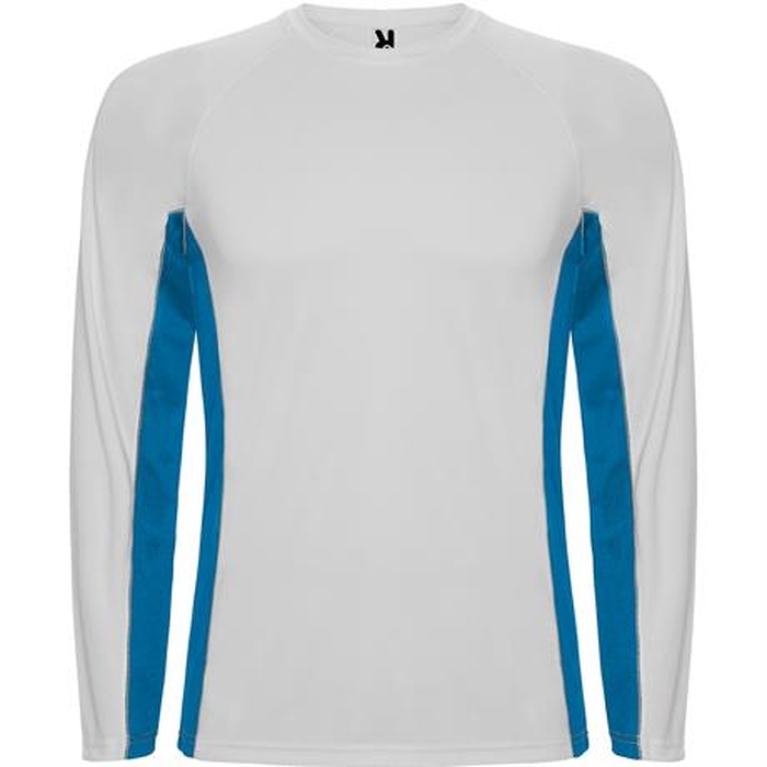 Спортивная футболка SHANGHAI L/S мужская, БЕЛЫЙ/КОРОЛЕВСКИЙ СИНИЙ S