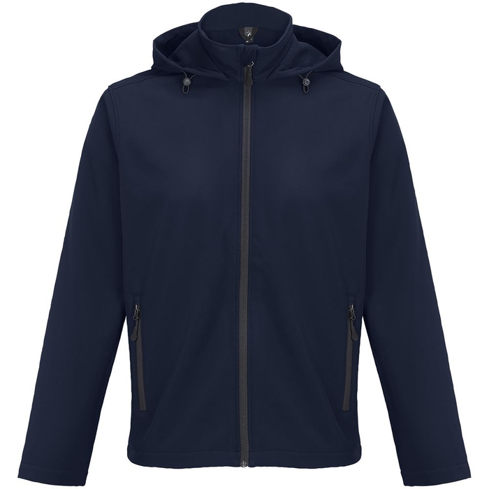 Куртка софтшелл с капюшоном мужская Race Men, темно-синяя, размер 3XL