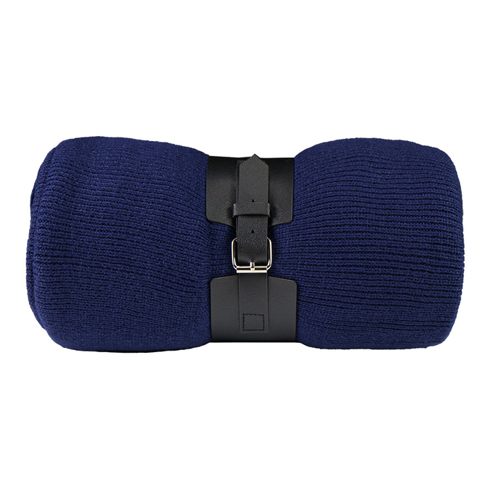 Плед "Belt"; т.синий; 130 х 180 см; 100% акрил, с поясом
