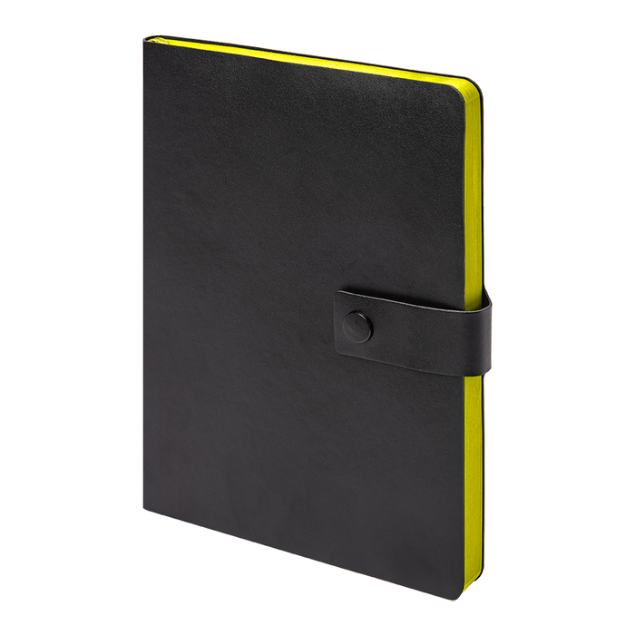 Ежедневник недатированный Stellar, А5, черный, кремовый блок в линейку, с желтым обрезом