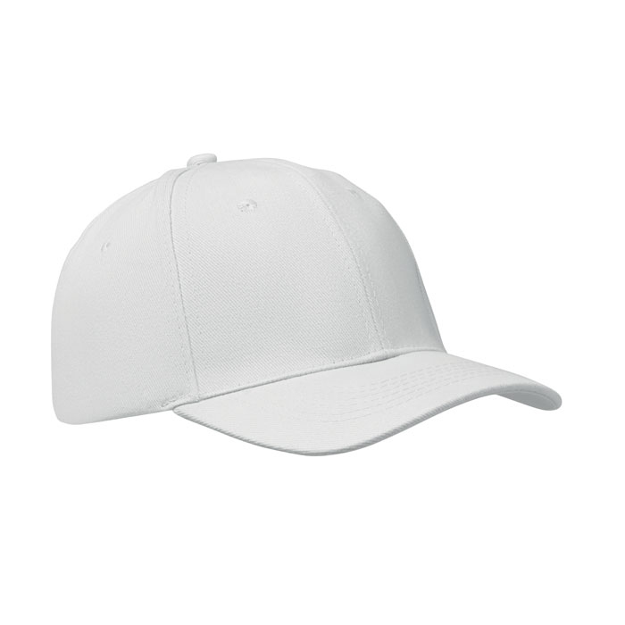 6 panel baseball cap белый