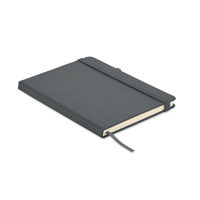 Recycled PU A5 lined notebook каменный серый