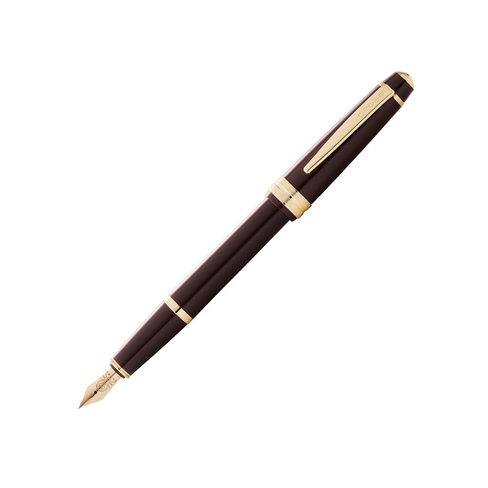 Ручка перьевая «Bailey Light Polished Burgundy Resin and Gold Tone», перо F