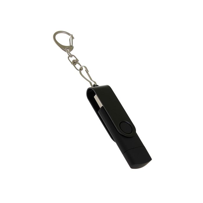 USB 3.0- флешка на 32 Гб с поворотным механизмом и дополнительным разъемом Type-C