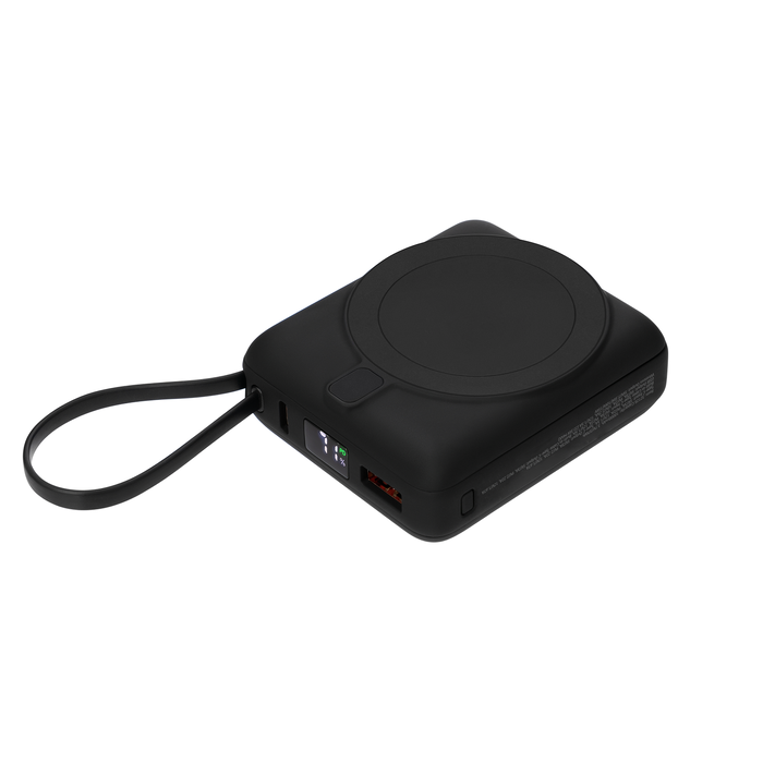 Внешний аккумулятор с подсветкой Риттер PD (Ritter PD) 10000mAh с функцией беспроводной зарядки 15W, черный