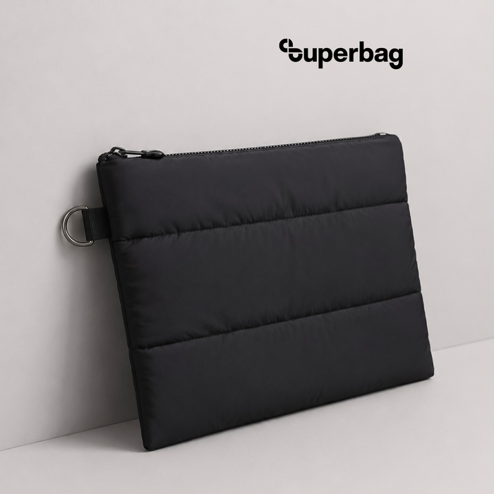Чехол для ноутбука Superbag Bubble, стёганый, на молнии (черный)