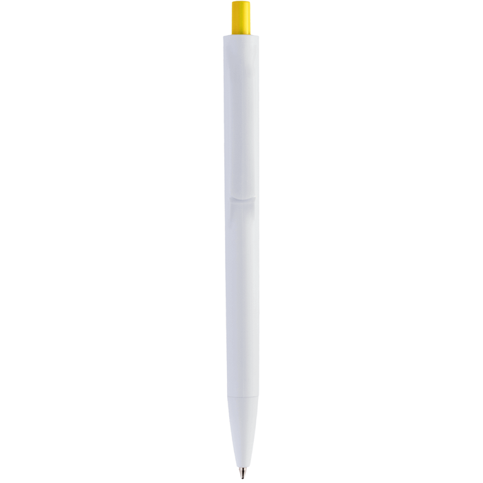 Ручка IGLA COLOR Белая с желтой кнопкой 1033.04